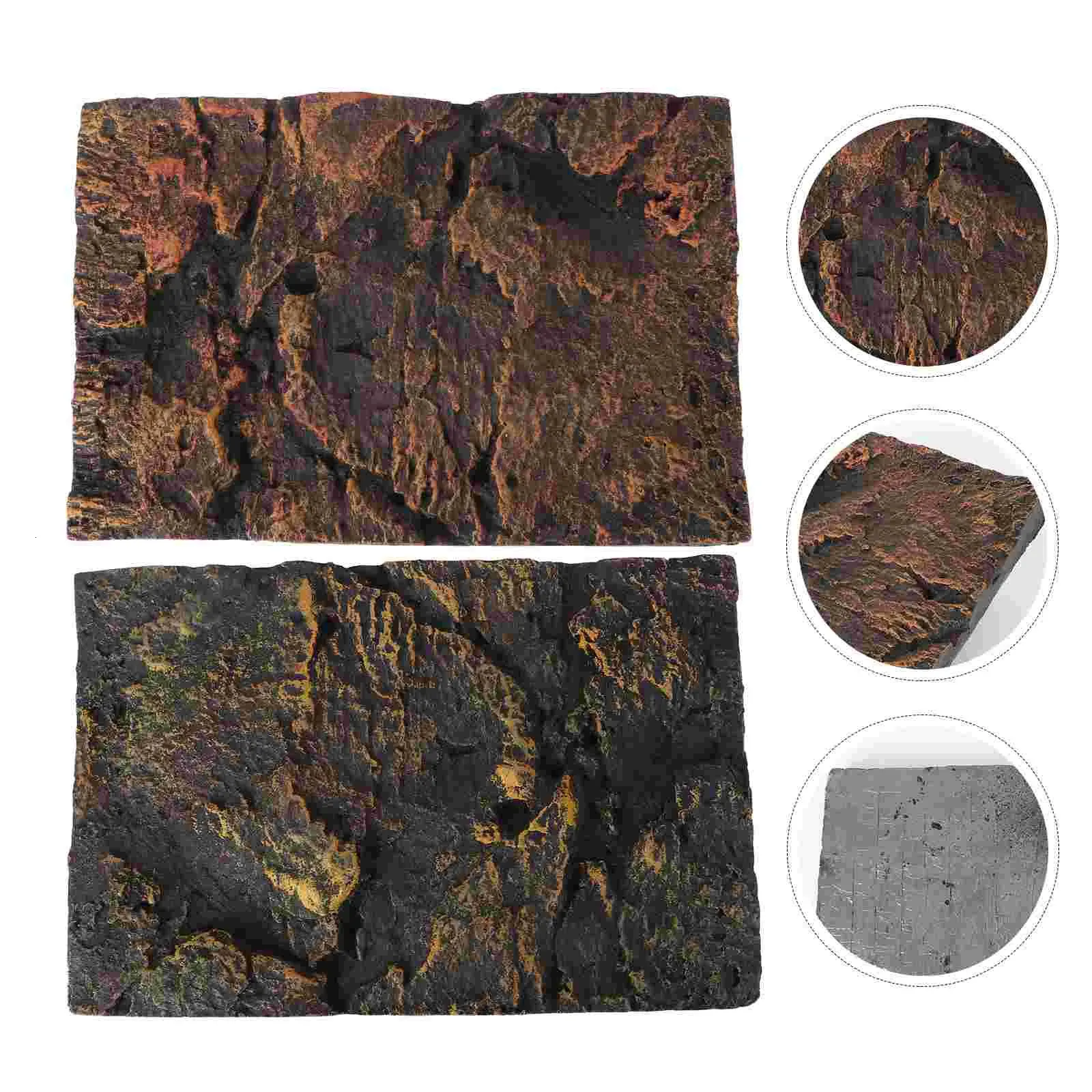 Sfondo 3D Per Acquario In Foam | Pietra Decorativa, 600x450mm - Per Rettili E Pesci