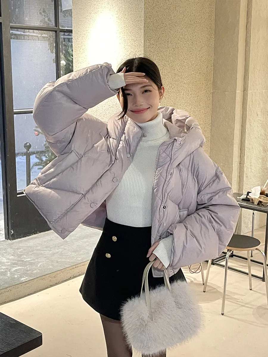 Winter Hooded Short Warm Down Jacket Versatile Bread Jacket Korean