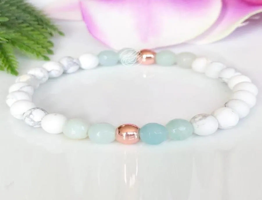 MG1058 Bracelet de soulagement de l'anxiété Amazonite pierre précieuse bijoux Howlite Bracelet apaisant hématite guérison cristal perlé Bracelet9488792591543