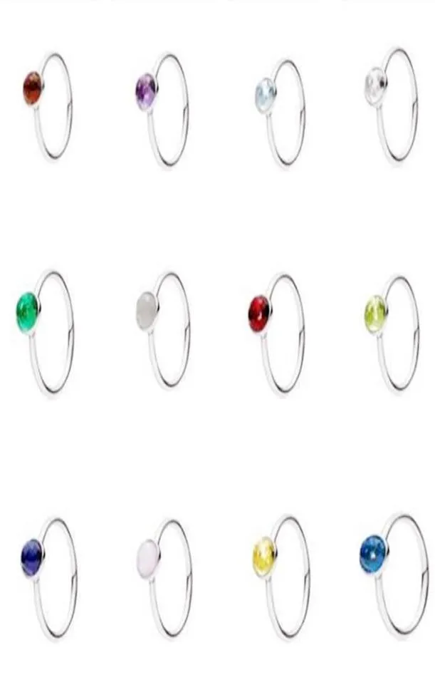 12 months Aesthetic jewelry Birthstone Crystal Rings for women men couple finger ring sets with logo box constellation birthday gifts 191012SRU1005215