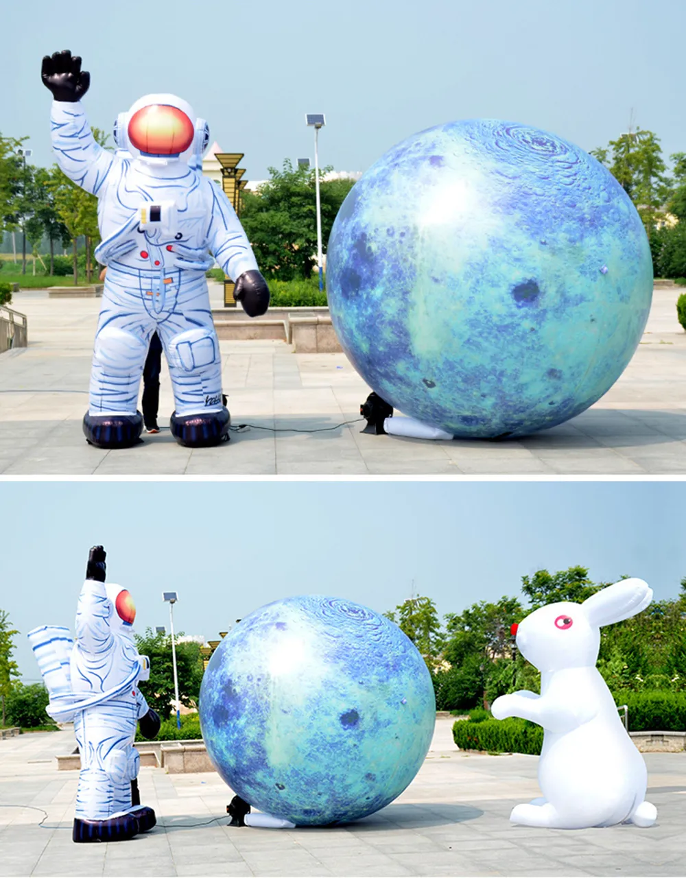 Spaceman Santa Inflatable Wholesale Giant Inflatable Waving Astronaut Air Blow Space Man with LED ...
