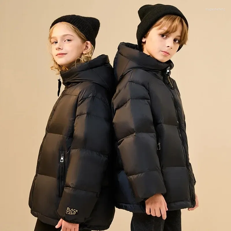 Coulage vers le bas des garçons d'hiver vestes canard blanc manteaux à capuche lâches pour les filles