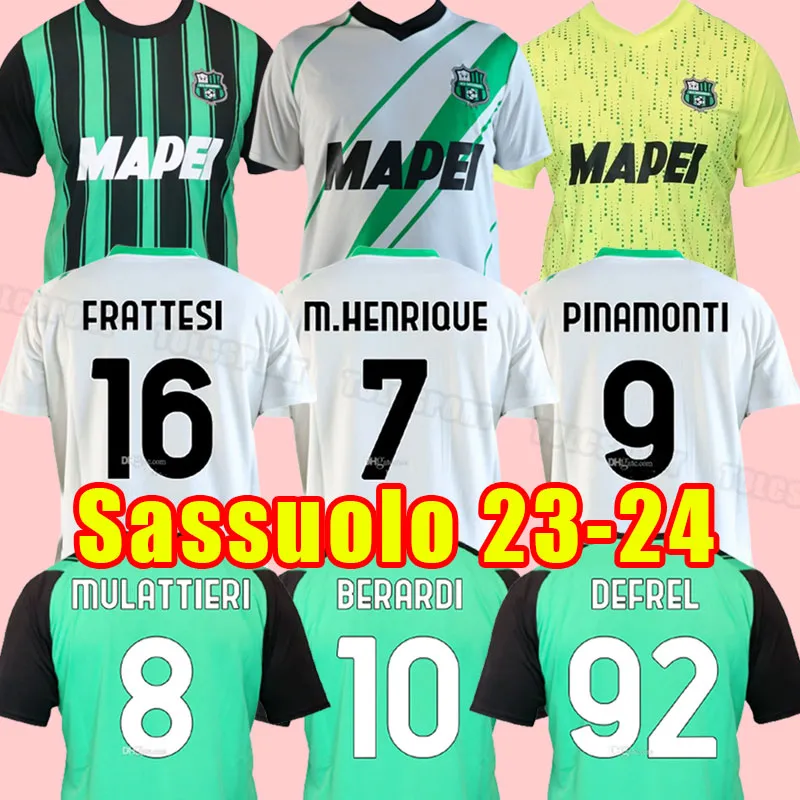 23 24 Sassuolo Calcio Traore Mens Soccer Jerseys Berardi Boga Caputo obiang Defrel Kyriakopoulos Home Away Away Away Away Away Away Away Away