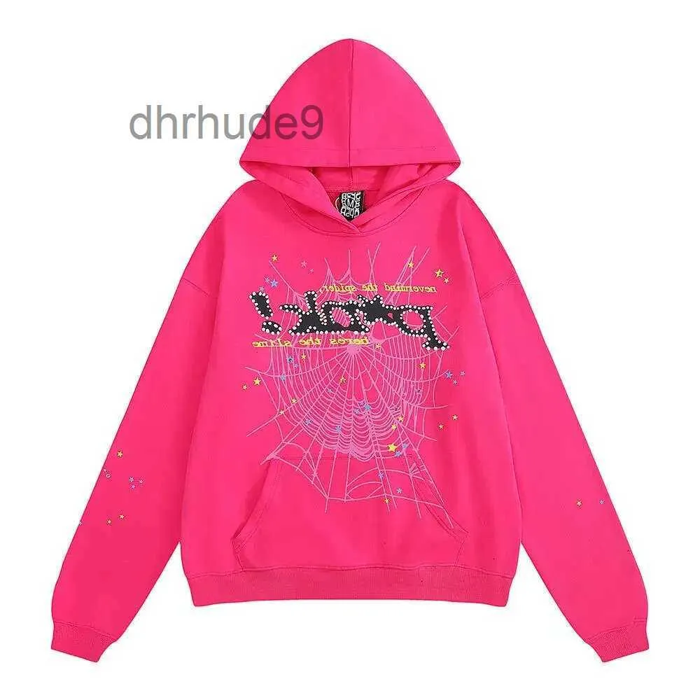 Sp Der Young Thug Uomo Donna Felpa con cappuccio Schiuma di alta qualità Stampa Spider Web Grafica Rosa Felpe y k Pullover 5402