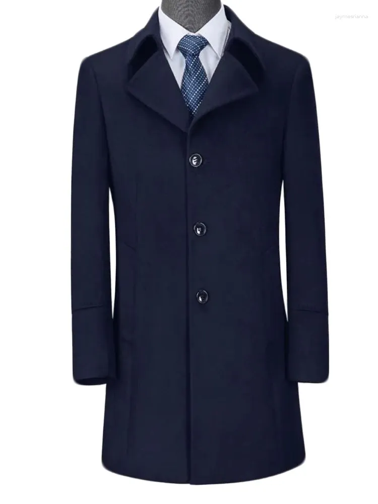 Men's Suits Luxury Authentic Wool Long Jackets For Men Winter Jacket Trench Coat Coats Mens Clothe