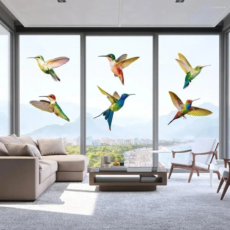 Wall Stickers Simulation Watercolor Hummingbird Sub-window Decoration Background Art Waterproof Room Wa