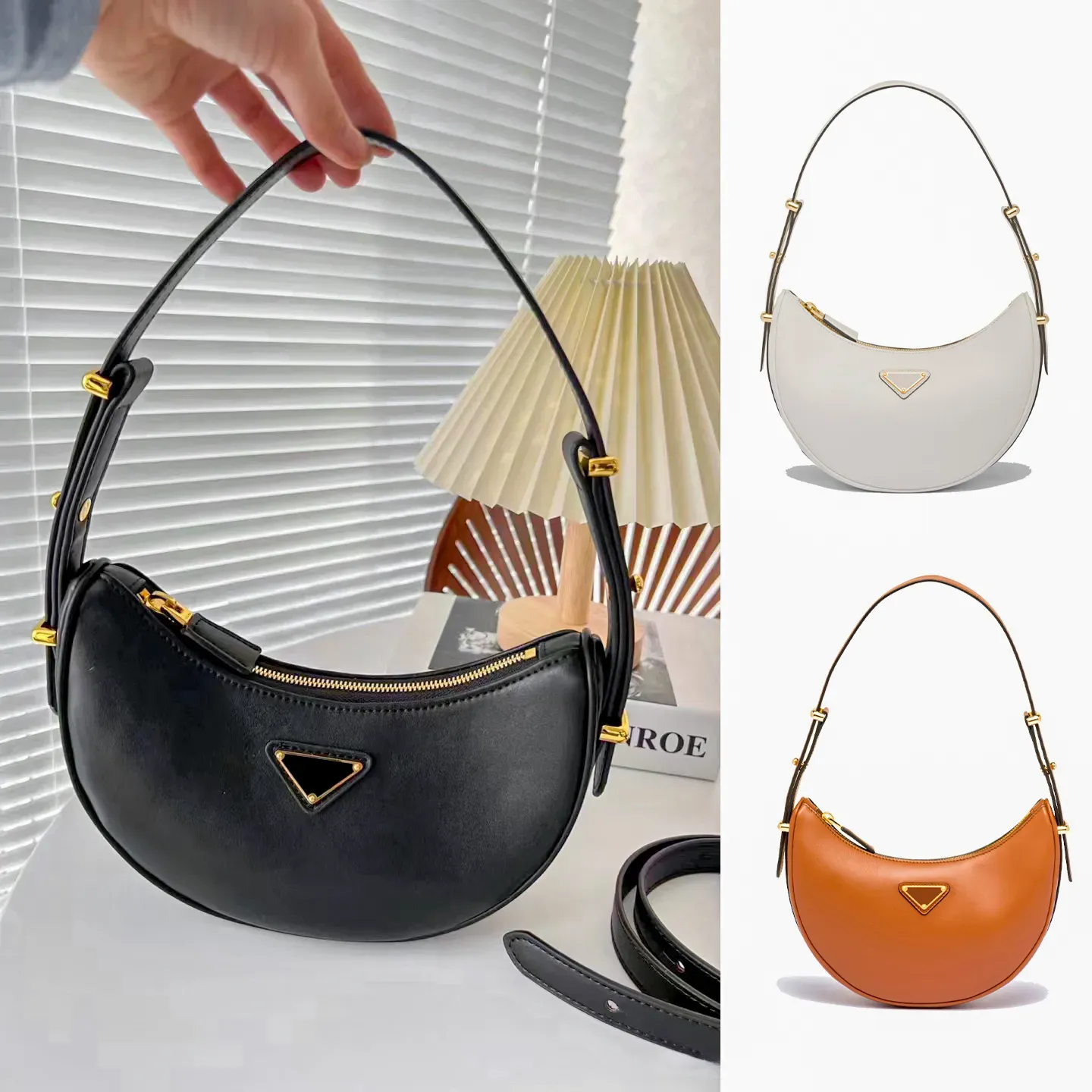 10a quality Designer womens half moon evening bags mens Luxury Genuine Leather shoulder underarm bag handbag purses travel crossbody clutch tote fashion Bags strap