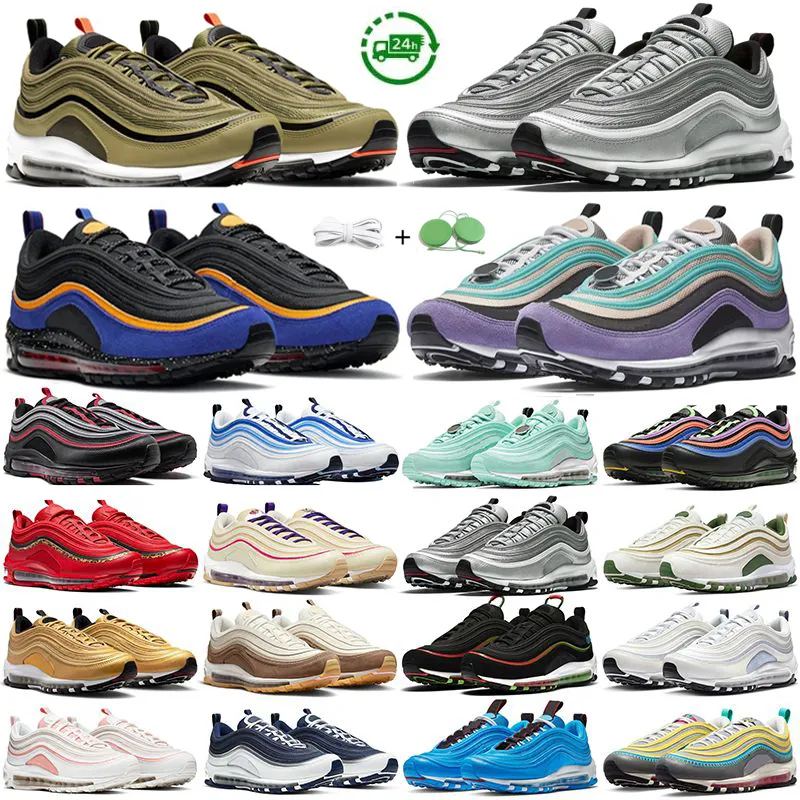 2024 97 Men Women Running Shoes 97s Sneaker Triple Black White