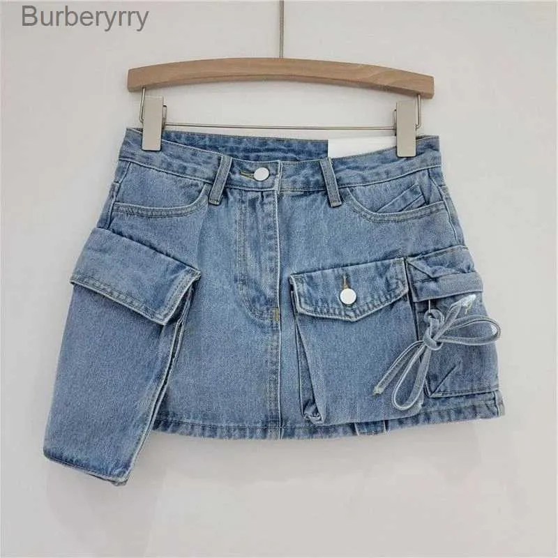 Skirts Irregular Pocket Cargo Denim Skirt Women Clothing Summer Fashion 2023 Sexy A-line Hip Skirts Fe Bot Club StreetwearL231212