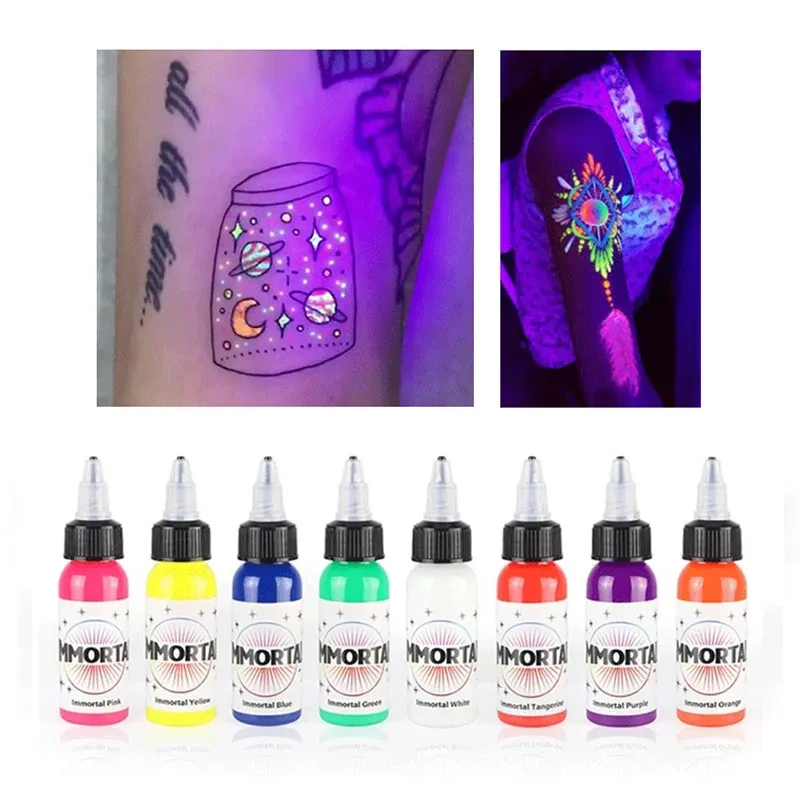 Annan permanent sminkförsörjning 15 ml flaskprofessionell escence tatuering bläck lila ljus mikropigmentering pigment uv för kroppsmålning 231211