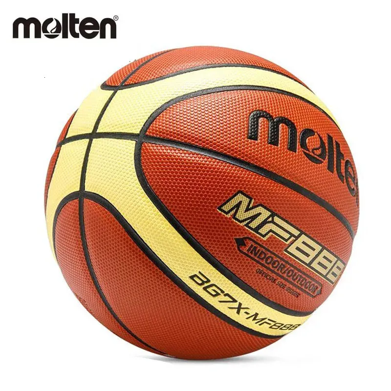 Balles Ballon de basket-ball fondu taille 7 BG7X-MF888 jeu d'entraînement en cuir souple PU résistant à l'usure intérieur et extérieur ballon Baloncesto pour hommes 7 231212