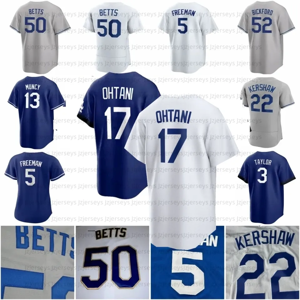 Niños para hombre 17 Shohei Ohtani 2024 Jerseys de béisbol Blanco Azul Juventud Mujeres Freddie Freeman Mookie Betts Clayton Kershaw Martinez Taylor Julio Urias Jersey