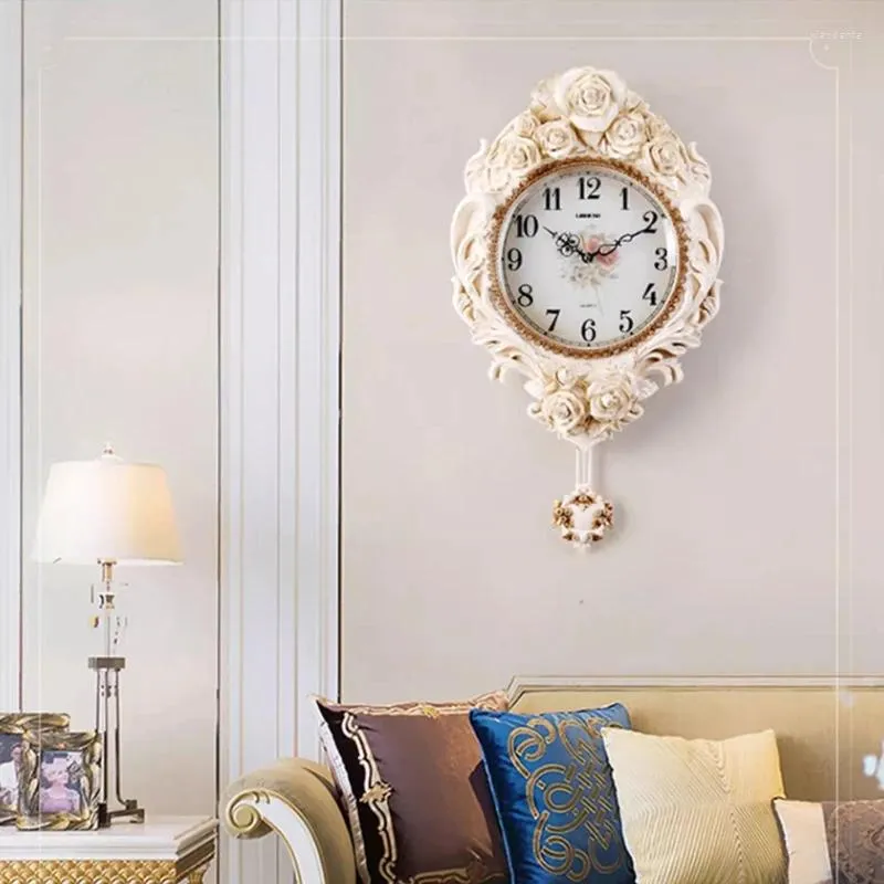 Zegary ścienne 20 -calowe luksusowa żywica wahadłowa korytarz salonu wiszący zegarki nowoczesne ciche ozdoby domowe dekoracja domowa