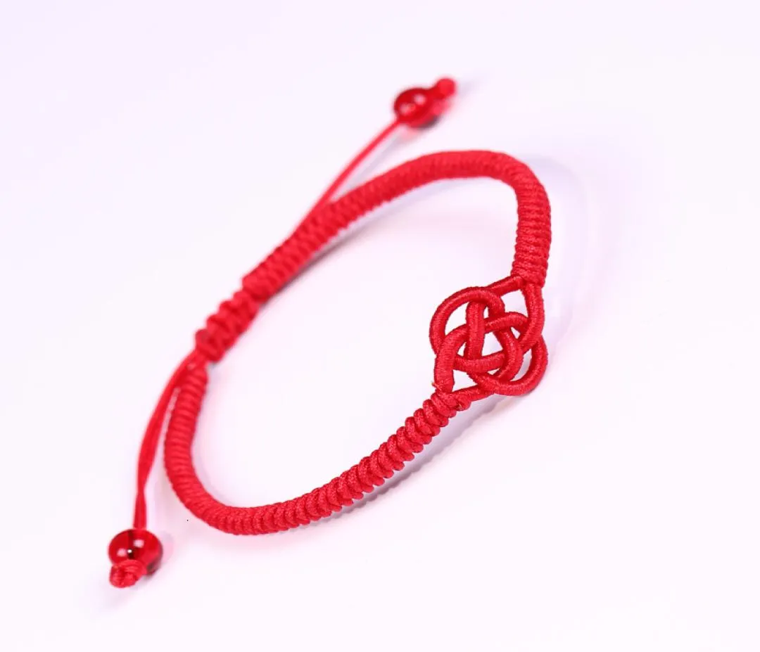 Ethnic Red Rope Knot Bransoletka Buddyjska szczęśliwa ręcznie robiona pleciona bransoletki bransoletki dla kobiet mężczyzn unisex biżuteria 4037018