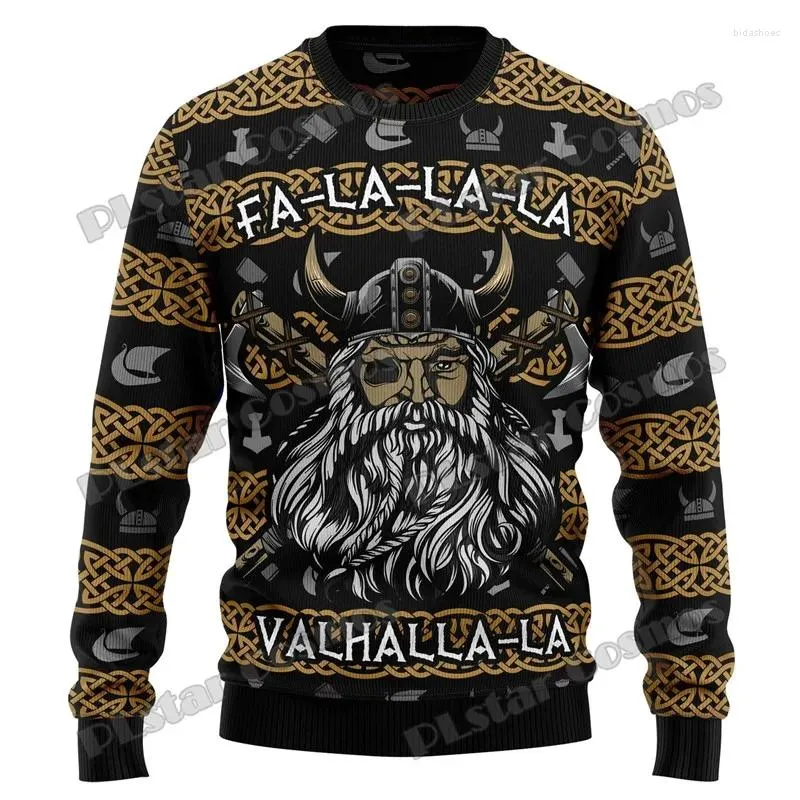 Erkek Sweaters Sonbahar/Kış UNISEX SICAK DEMENT KÜÇÜK KÜÇÜK VIKING SERİSİ 3D Baskılı Çirkin Noel Süveter