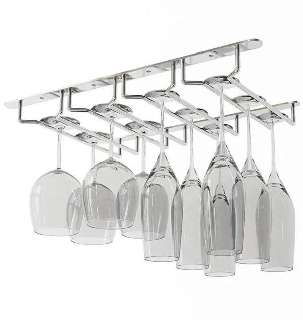 BotiqueUnder Cabinet Stemware Wine Glass Holder Storage Rack 135 Inch Deep3305848