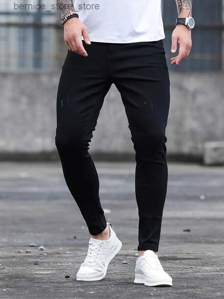 Men's Jeans Black Jeans for Men Cotton Stretchy Skinny Jeans High Quality Hip Hop Solid Color Slim Oversize Denim Pencil Pants Streetwear Q231213