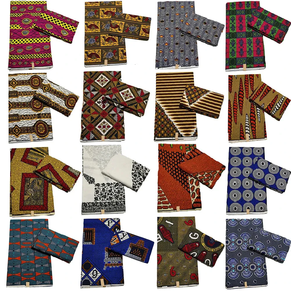 Tessuto e cucito Cera africana Vero e proprio blocco di stampe nigeriane Ankara Batik olandese Pagne 100% cotone per 695 231211