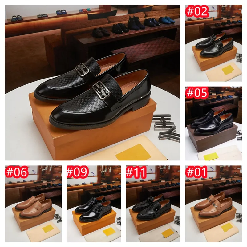 40モデルラグジュアリーローファーソリッドビジネスマンシューズオフィスパーティーベストオリジナルの本物のレザーファッションデザイナーメン用の手作りの靴サイズ38-47