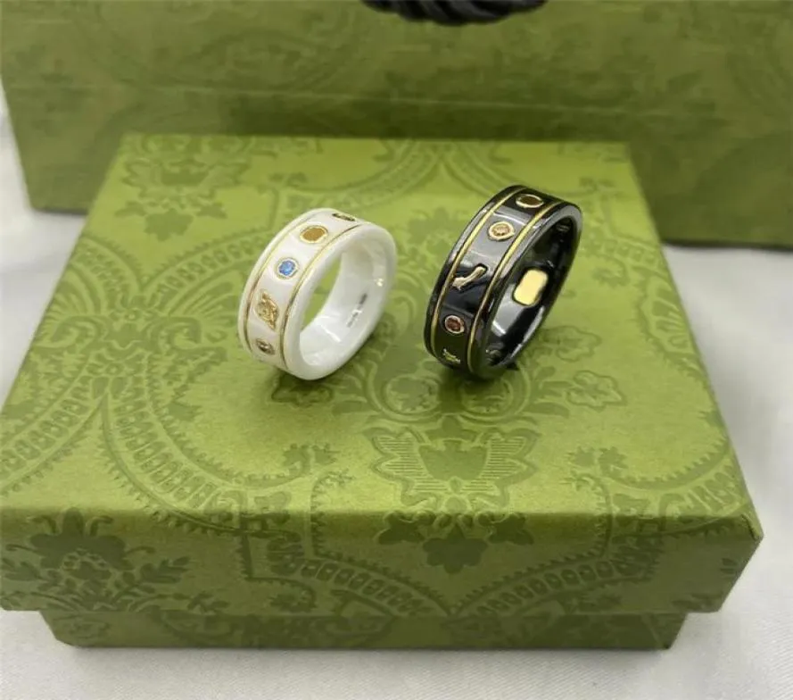 Uomini Designer Rings Rings Ceramics Fashion Love Ring Engagements for Women With Bee Gemstone Pattern Candy Coppia Coppia Rings Luxury JE1214733