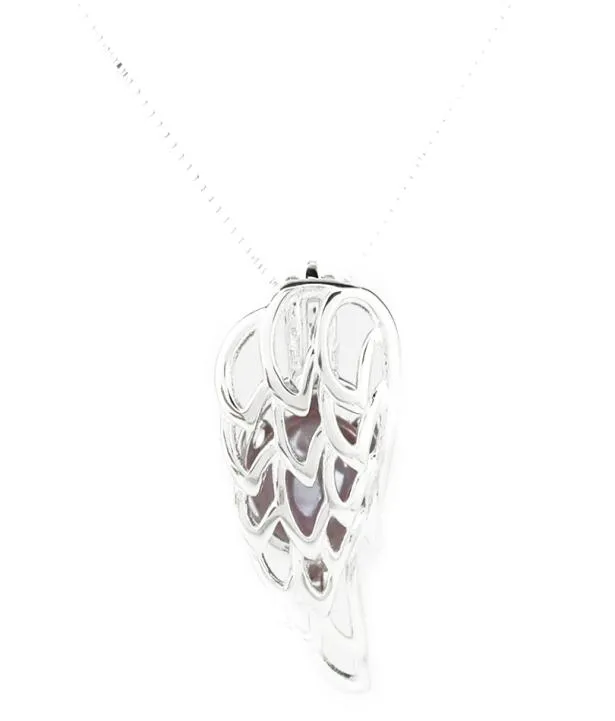 925 Sterling Silver Pick A Pearl Cage Angel Wing Locket 펜던트 목걸이 부티크 레이디 선물 K10411203523