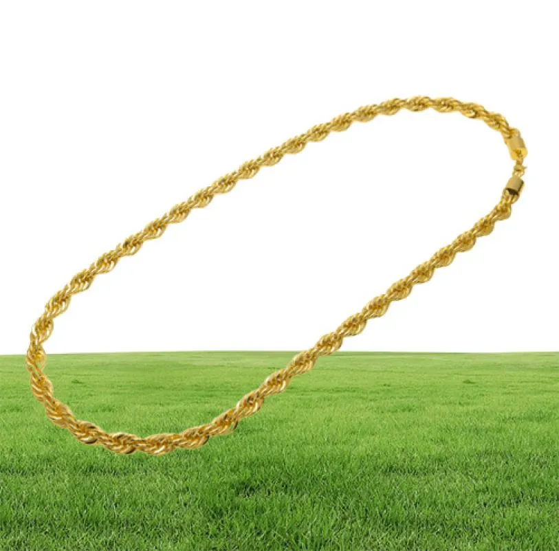 10mm 78cm Chains Long Rope ed Chain Gold Plated Hip hop ed Necklace For mens299B6730629