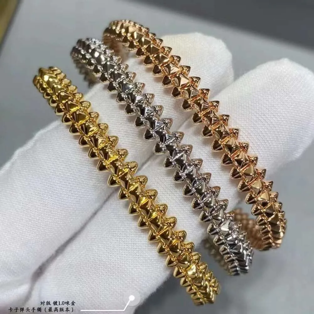 nail bracelet bangle Bullet Head Bracelet Gold Second Generation Quality Couple Rivet Bracelet with Colorless Precision Clasp