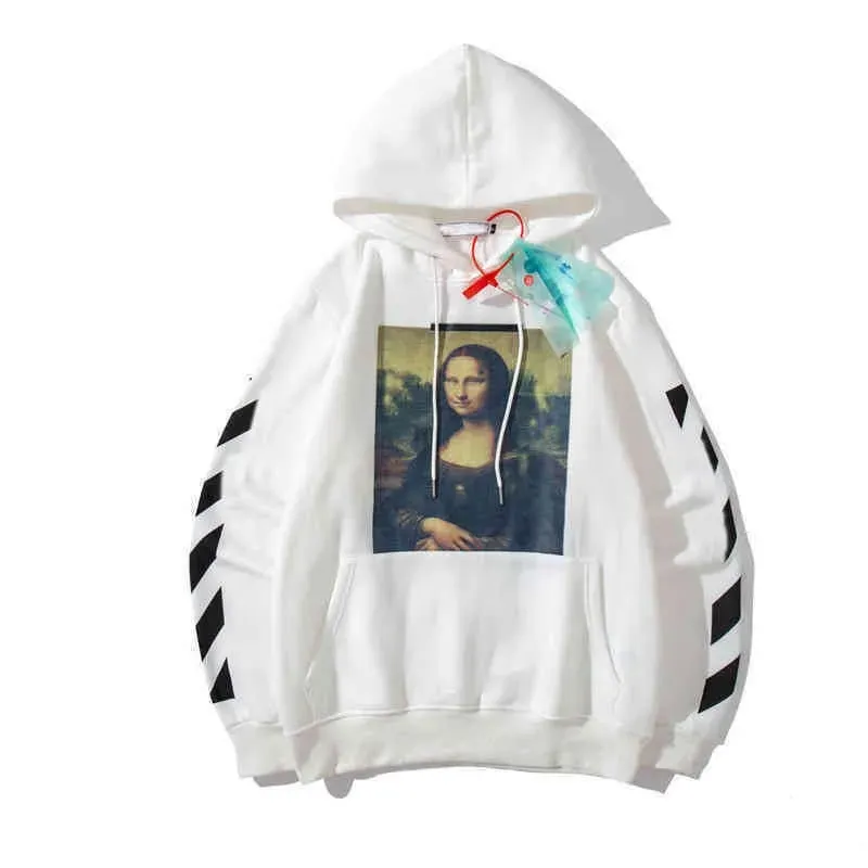 Kapalı Beyaz Tasarımcı Erkek Moda Hoodie Parmak İzi Ow Marka Hoodie Sweatshirt Kadın Tasarımcısı Beyaz