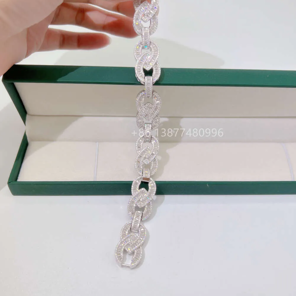 Luxuria personalizzata VVS VVS Moissanite Miami Sterling Silver 925 Cuban Link Chain