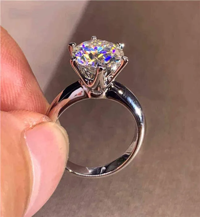 Anel de noivado moissanite 50ct feminino 14k branco banhado a ouro anel de diamante de laboratório prata esterlina anéis de casamento caixa de joias inclui x22021253