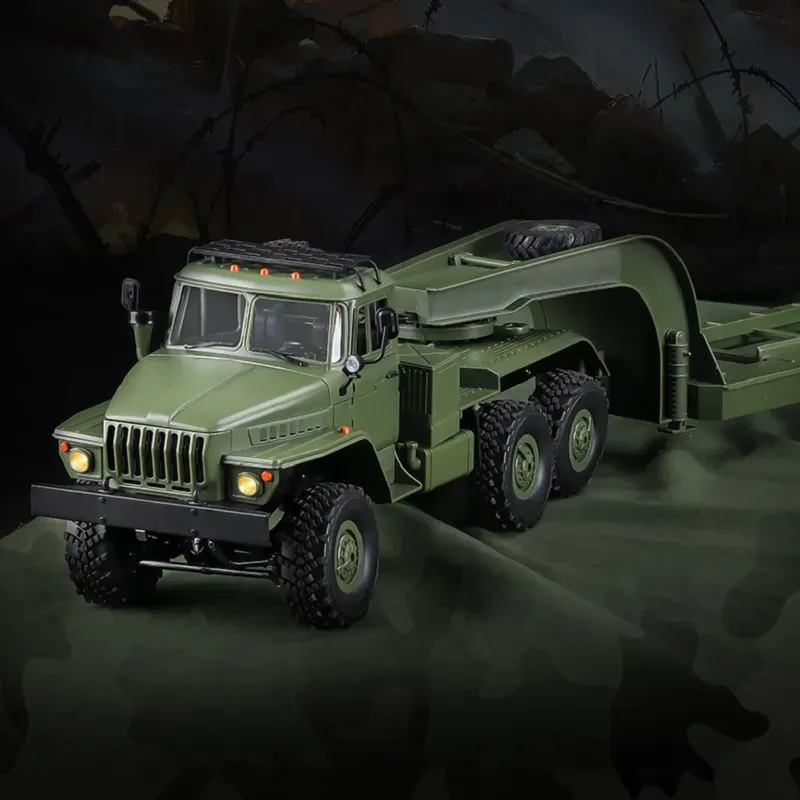 Elektrische RC auto WPL B36 3 Volledige schaal Militaire afstandsbediening Transportvoertuig Model 1 16 RC AUTO Super lange crawler Monster Truck 231212