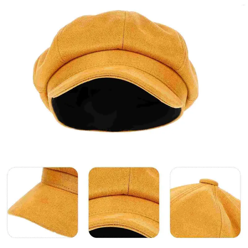 Berets Octagonal Hat Girl Beret Women Stylish Lady Corduroy Miss All-match