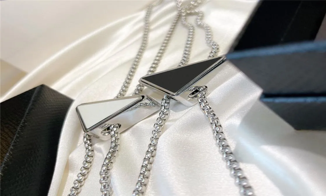 Роскошные мужские женские ожерелья с подвесками, модные для мужчин и женщин, дизайнерский бренд в виде перевернутого треугольника, классическое ожерелье, ювелирные изделия, высокое качество3972637
