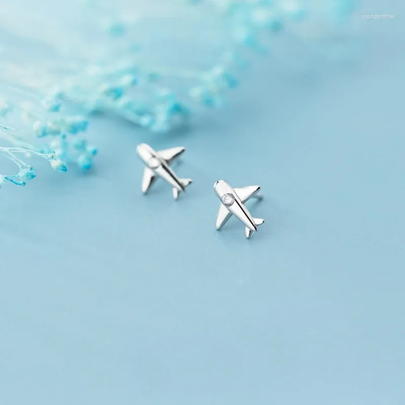 Stud Earrings MloveAcc Plane For Women Genuine 925 Sterling Silver Fashion Jewelry Oreilles 2023 Mode