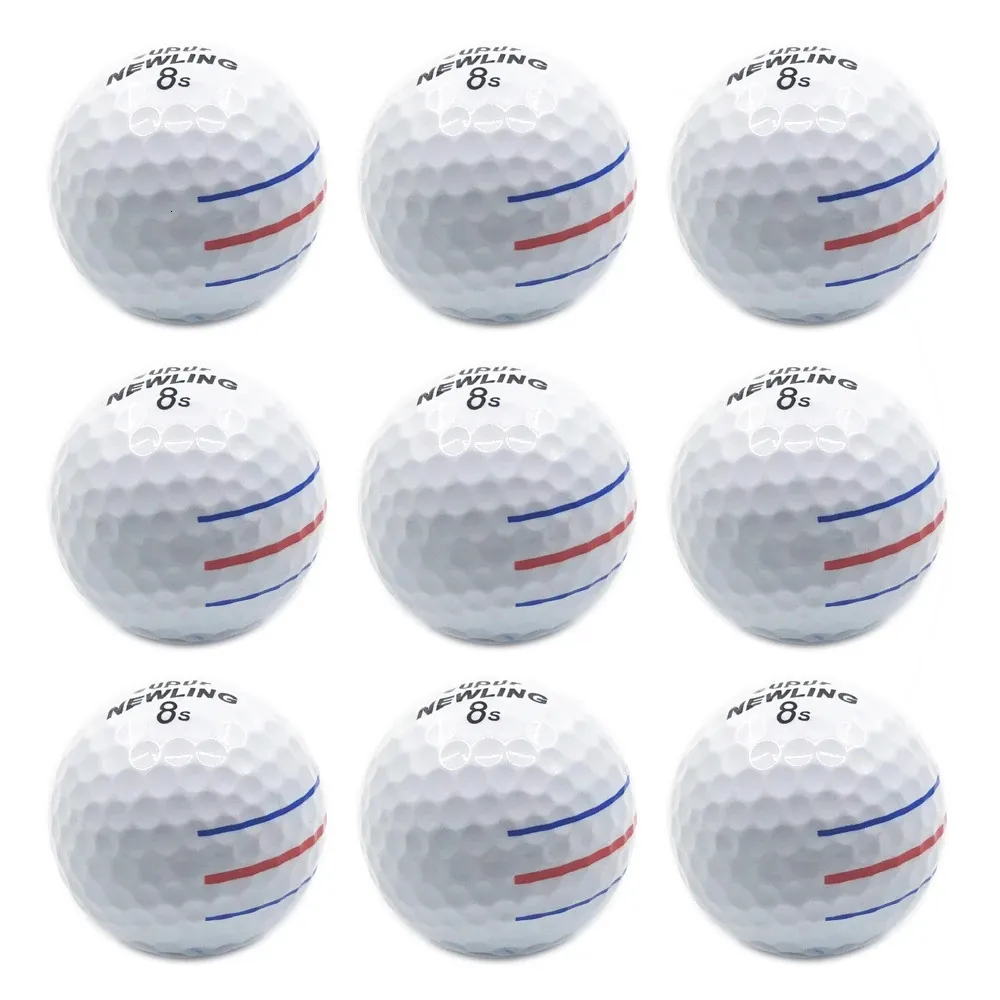 Golf Balls 12 Pcs Golf Balls 3 Color Lines Aim Super Long Distance 3-Piece/Layer Ball For Professional Competition Game Brand 231212