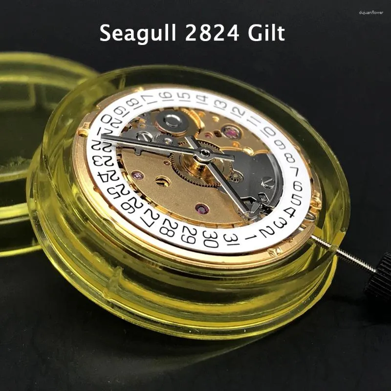 Kit di riparazione orologio Movimento automatico Seagull 2824-2 Sostituzioni parti meccaniche Data 3 Versione dorata/argento Eta 2824 Clone 1:1