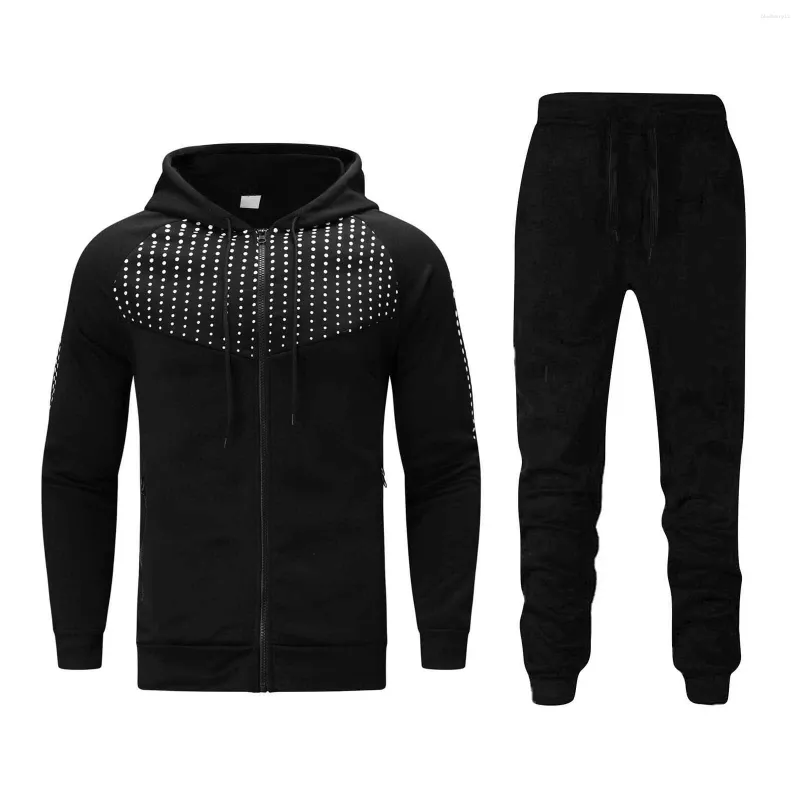 Herren Tracksuits Sportswear Frühling Herbst 2 Stück Sets Sportanzug Jacke Hose Sweatsuit Schäppchen Druckkleidung Männer Trailsuit Plus Size