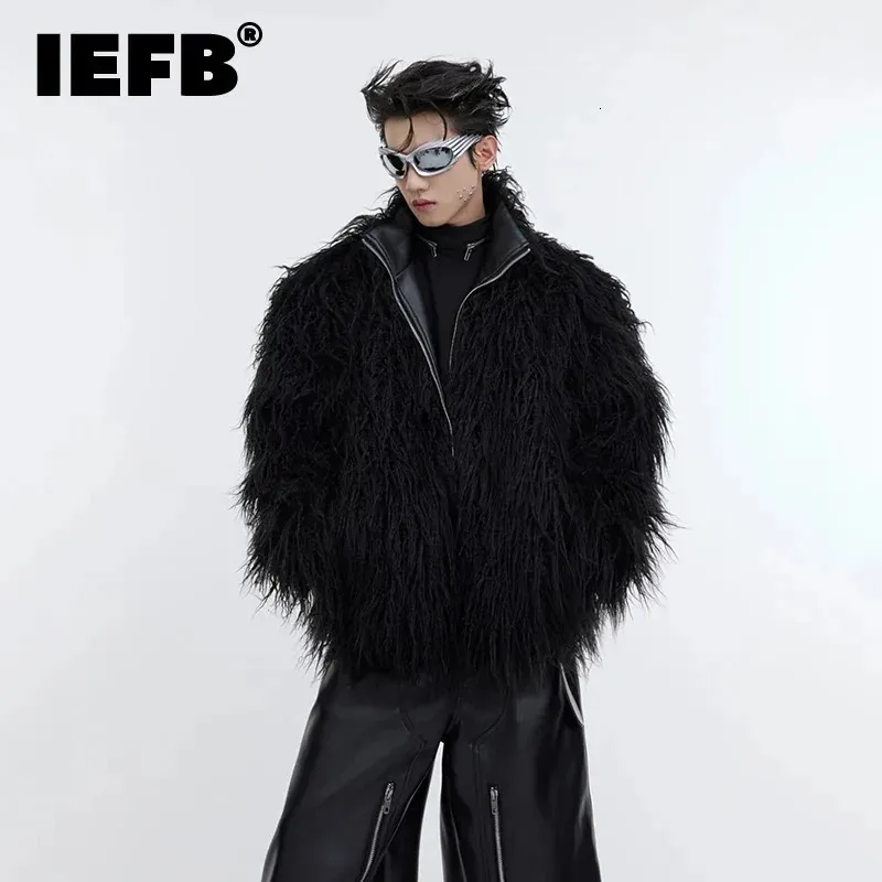 Giubbotti da uomo IEFB Autunno Inverno Finta Pelliccia Pelle Anti Zibellino Cappotto Ispessito Moda Maschile Abbigliamento in cotone Tendenza 9C3054 231212