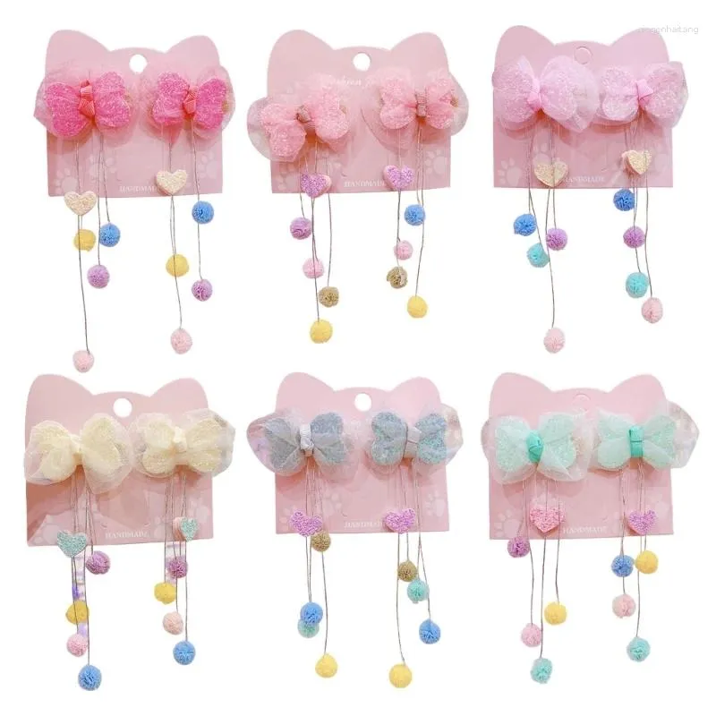 Hair Accessories MXMB 2pcs Clip For Girls Sweet Ornament Sequin Bowknot Child Pin