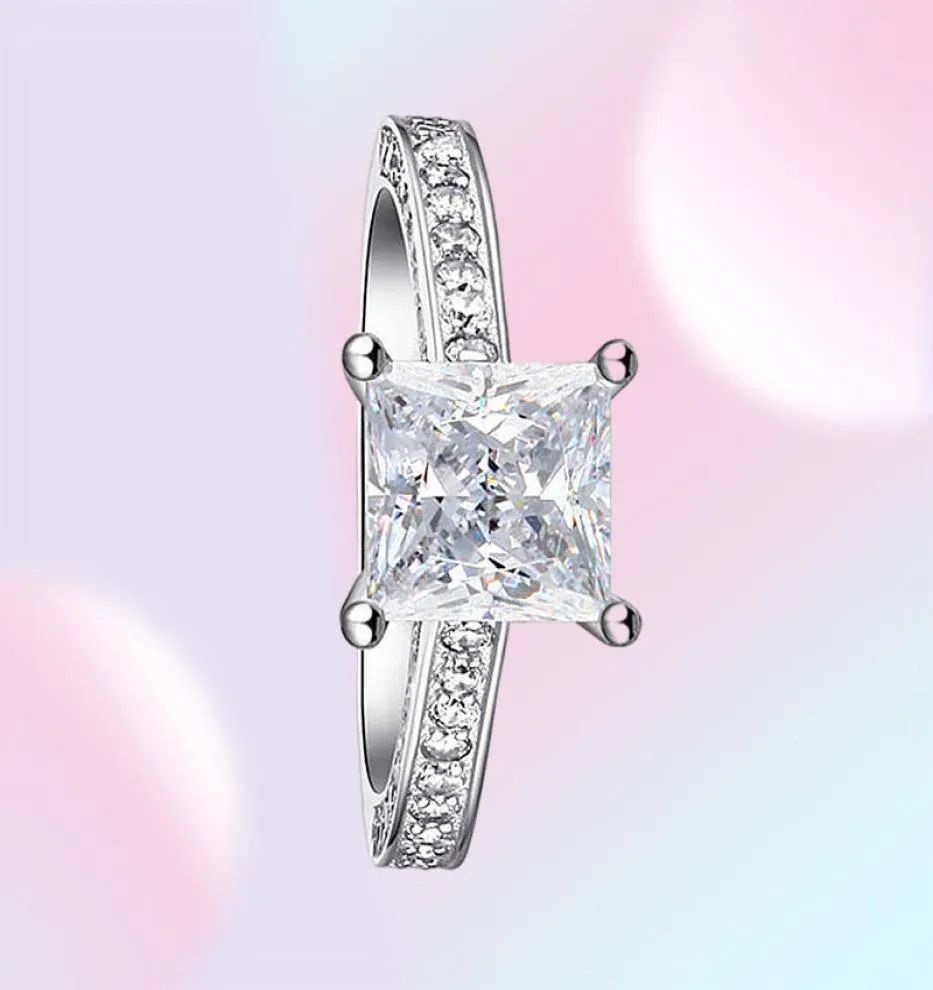 Обручальное кольцо из стерлингового серебра 925 пробы с павлиньей звездой на годовщину свадьбы 15 карат, ювелирные изделия в форме принцессы CFR8009 Y072331582137802082