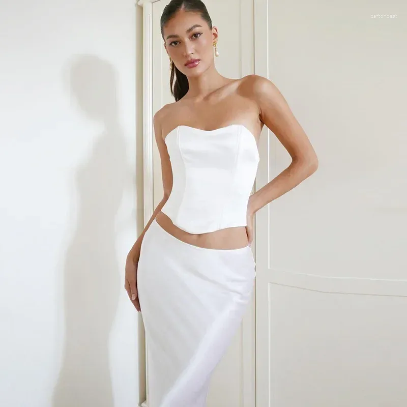 Work Dresses Meqeiss Elegant Fashion Corset Dress Sets Satin Bandage Sexy  Backless Summer Outfits For Women Co Ords From Cartonbest, $20.45 |  DHgate.Com