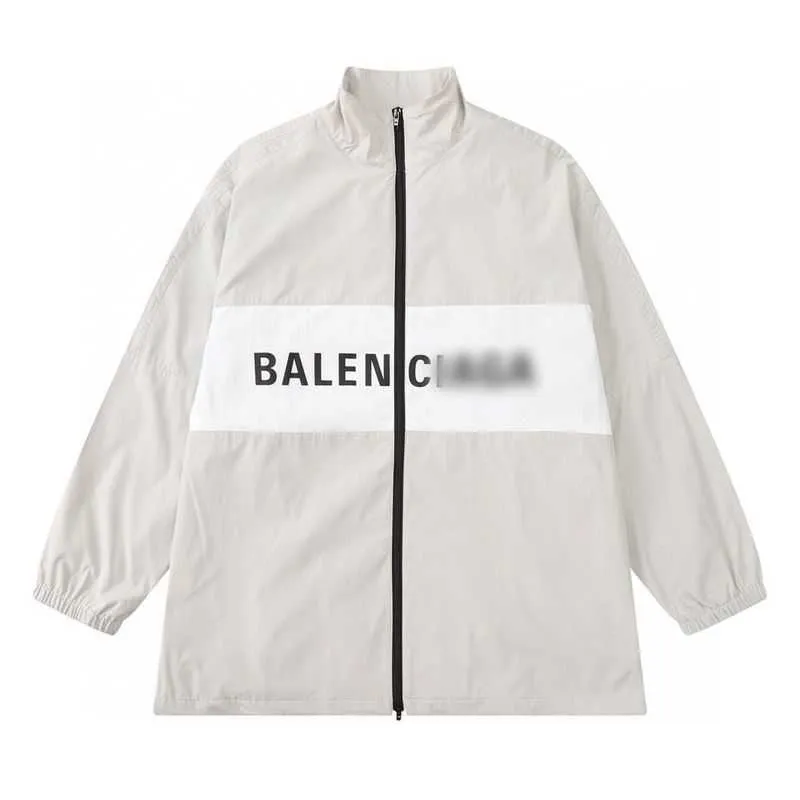 Mens Jacket Balencigss Coat Blcg Paris Nytt lapptäcksbrev Windbreaker Jacket Populär vår och höst Versail Sprinter dragkedja