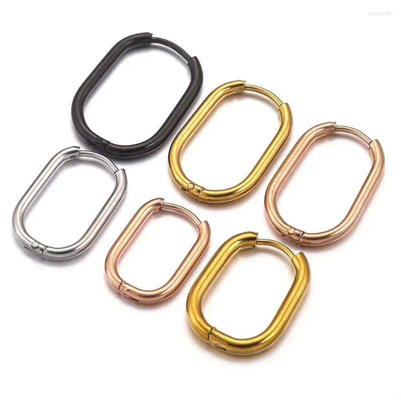 Hoop Earrings 6pcs Stainless Steel Gold Plated Rectangular Findings In Women For DIY Parts Jewelry Making Supplies Wholesale