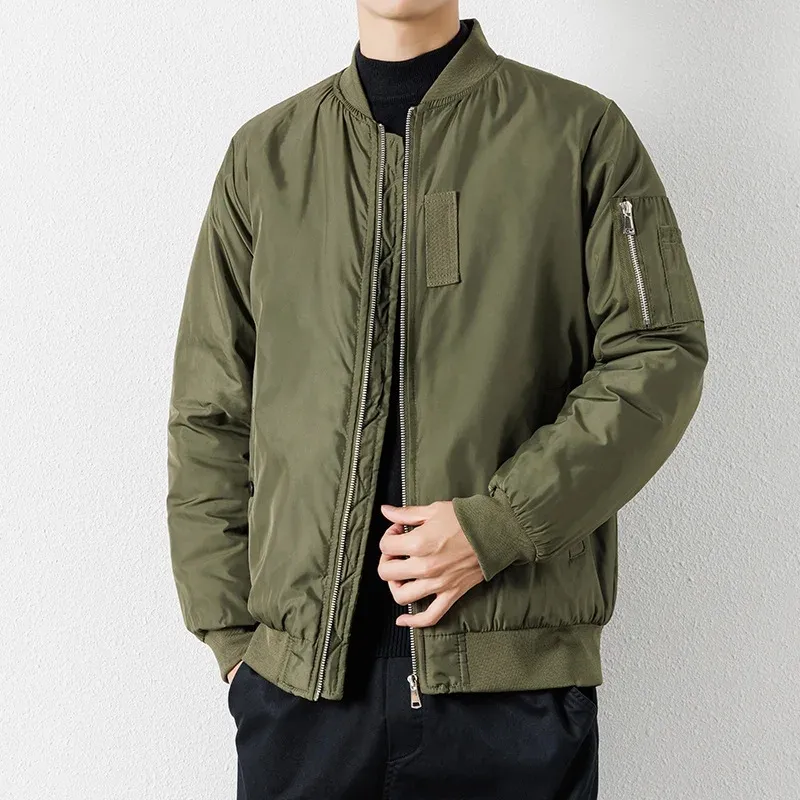 Men Quilted Jackets Winter Thick Quality Nylon Military Padded Jacket Men Army Green Warm Parkas Coat Male Bomber Flight Coats