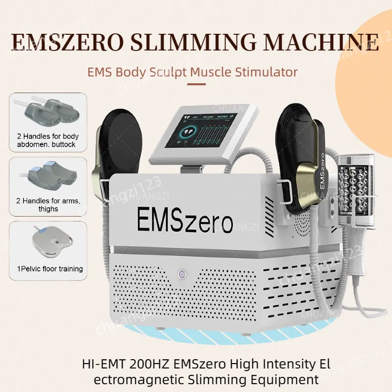 EMS Body Sculpt 기계 EMSZERO NEO RF FAT FAT BOUNING 미용 장비 14 TESLA 6500W HI-EMT NOVA 전자기 근육 자극기 4 개의 핸들