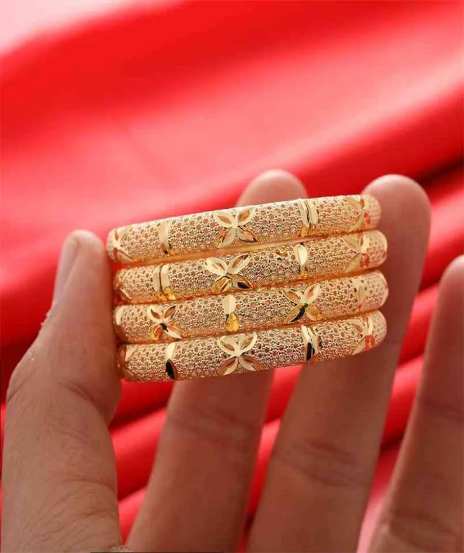 4pcsLot Gold Bracelet 410 Baby Girls Child Dubai Circle Bangles Jewelry Arab Middle Eastern African Fashion Metal Bangle 2109187688121