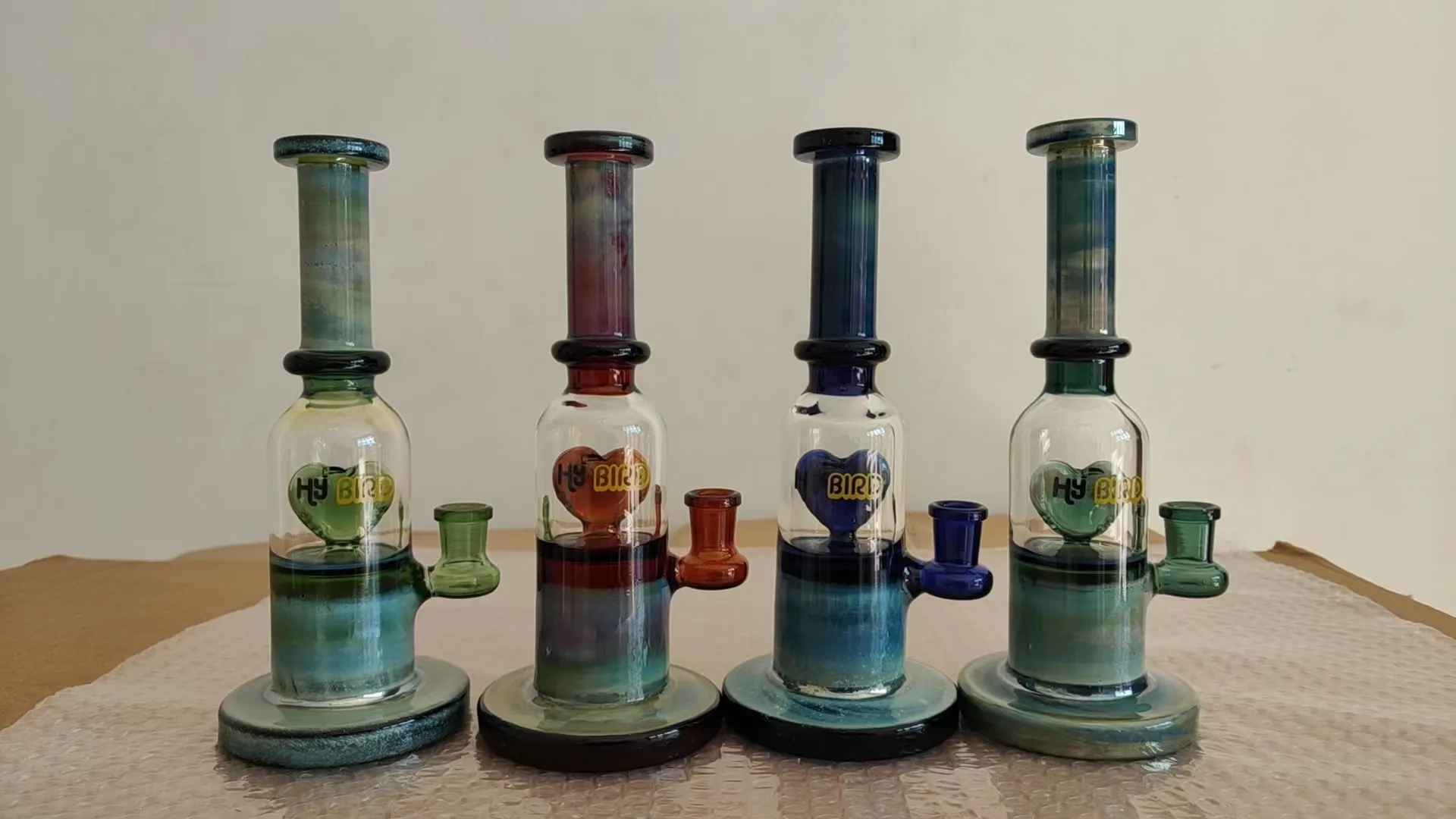 10.5 inç gümüş fumed galss bong percolator nargile 4 katlı ağır kase