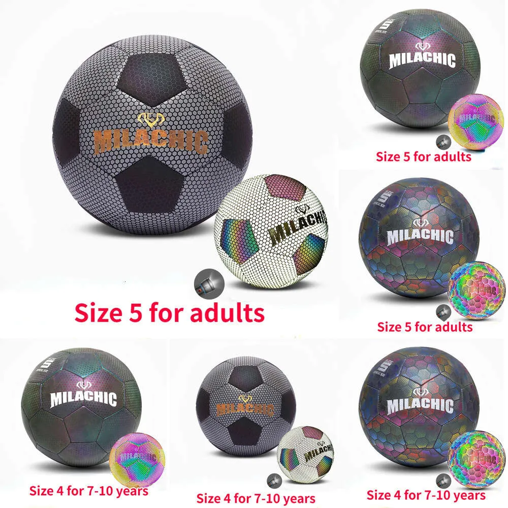 New Sports Gloves Multi-colour Football Illuminated Fantasy Ball Mobile Phone Flash Light Up 4/5 Ball Children's Adult Training Game Soccer Ball