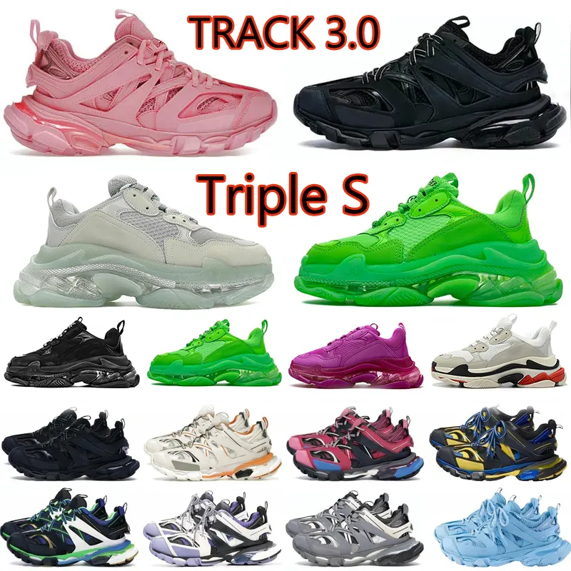 triple s Track 3 3.0 Designer Original Luxury Men Women Casual Shoes Triple white black Sneakers Gomma leather Trainer Nylon Printed Platform trainers