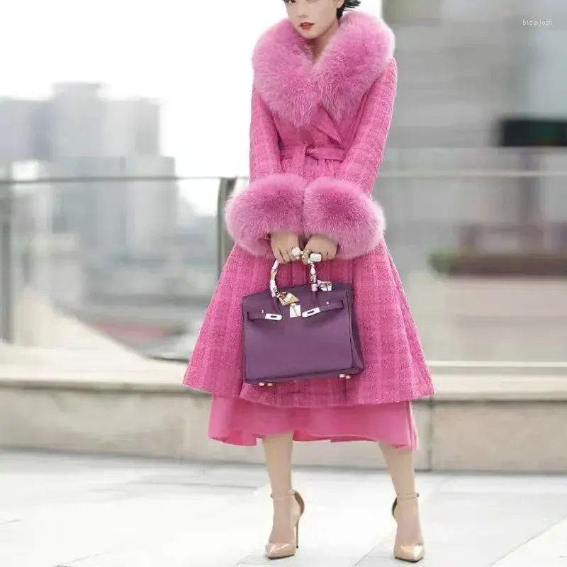 Women's Fur 2023 Explosive Wool High-end Jacket Imitation Collar Tweed Fashion Cotton Clothing Trend